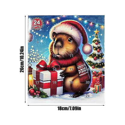Capybara Adventskalender Box mit Massen 26 × 18 cm