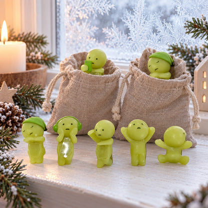 Engel Minifiguren in Jutesäckchen als Adventskalender-Füllung