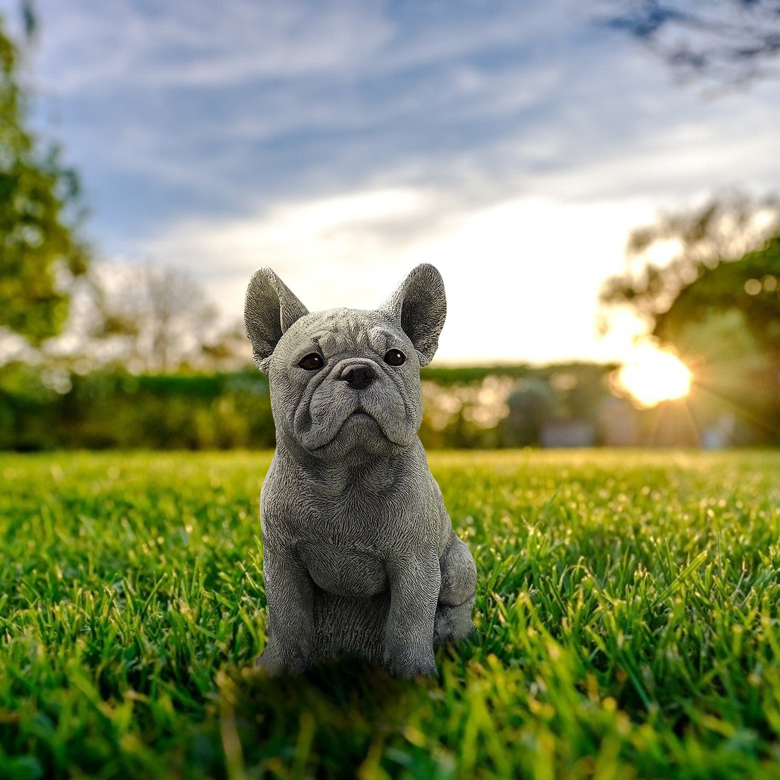lumoraX Hundefigur Gartendeko Harz | Hund Statue Figur wetterfest Garten Terrasse
