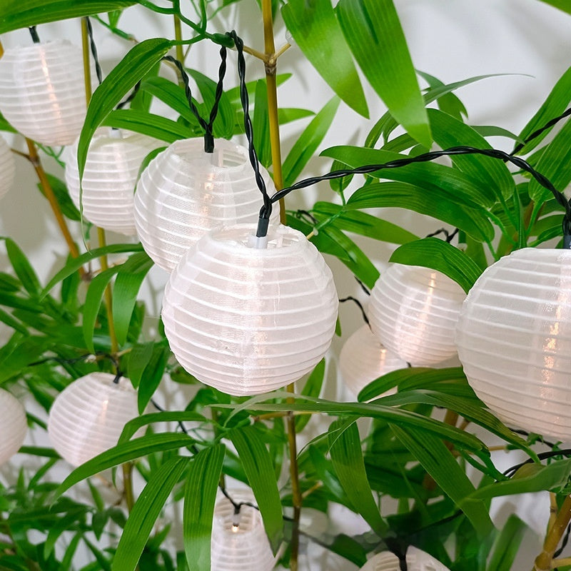 Solarlichterkette mit zwanzig bunten Lampions auf 3m IP65 wetterfest für Garten