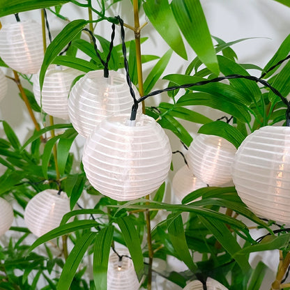 Solarlichterkette mit zwanzig bunten Lampions auf 3m IP65 wetterfest für Garten