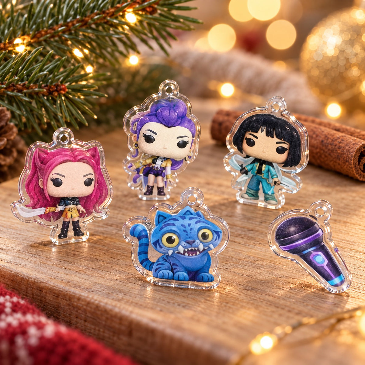 Nahaufnahme K-Pop Demon Hunters Figuren-Anhänger aus Acryl