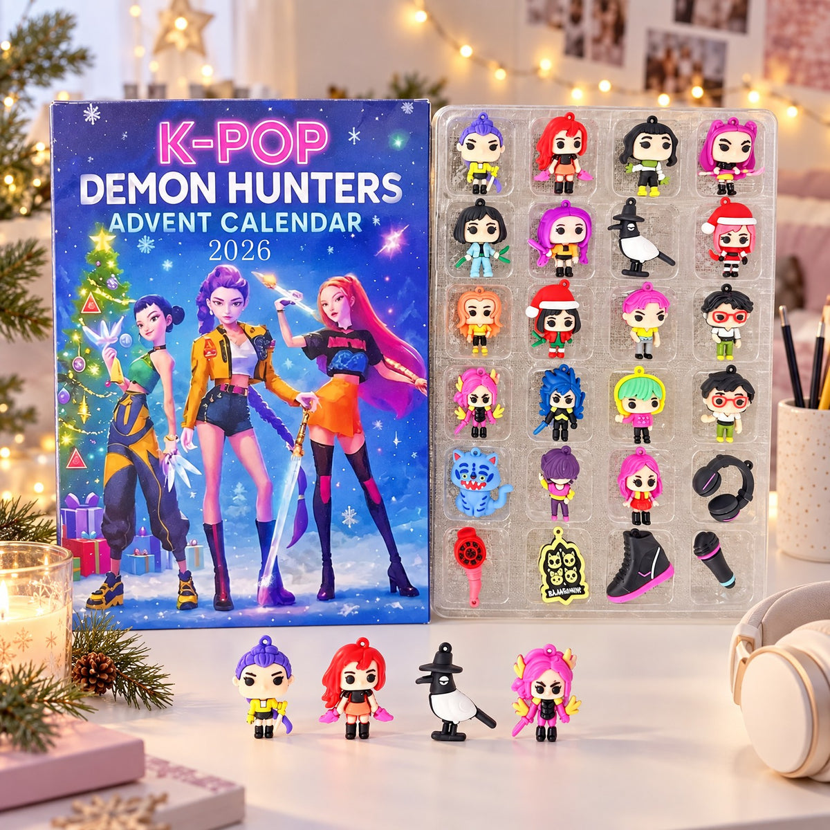 K-Pop Demon Hunters Adventskalender Variante 3D Blau mit 3D-Figuren