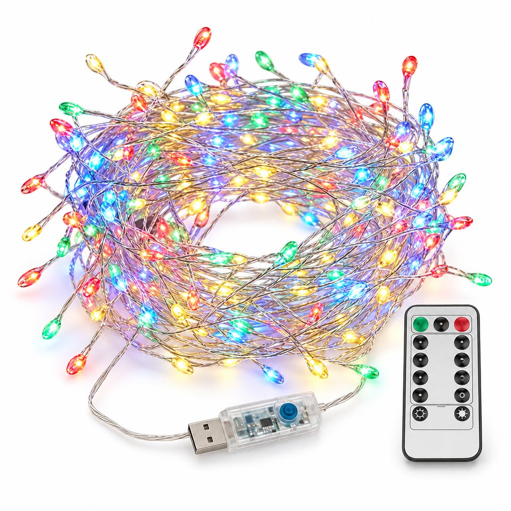 LED Clusterkette mit Fernbedienung, USB