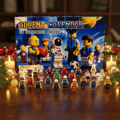 Detailaufnahme des NBA Basketball Adventskalender 2025, zeigt die exklusiven Minifiguren der bekanntesten Basketball-Stars.